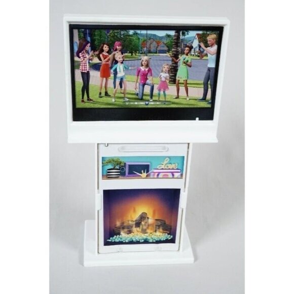 2021 Barbie Dreamhouse Replacement Part TV Television Fireplace Pet Bed - Picture 1 of 5